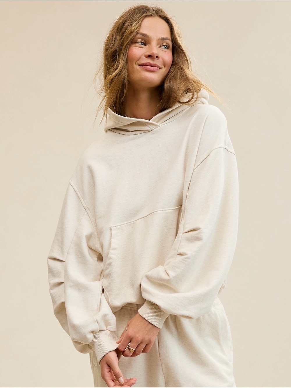 AERIE Jet Setter Hoodie color Heather Frost Bin#25 - Picture 4 of 5